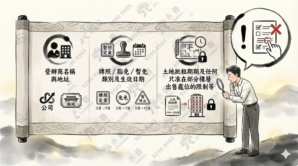 decoding-columbarium-licence-details 說明在官方登記冊中需留意營辦商名稱、地契年期及是否僅限特定樓層出售等關鍵資料。